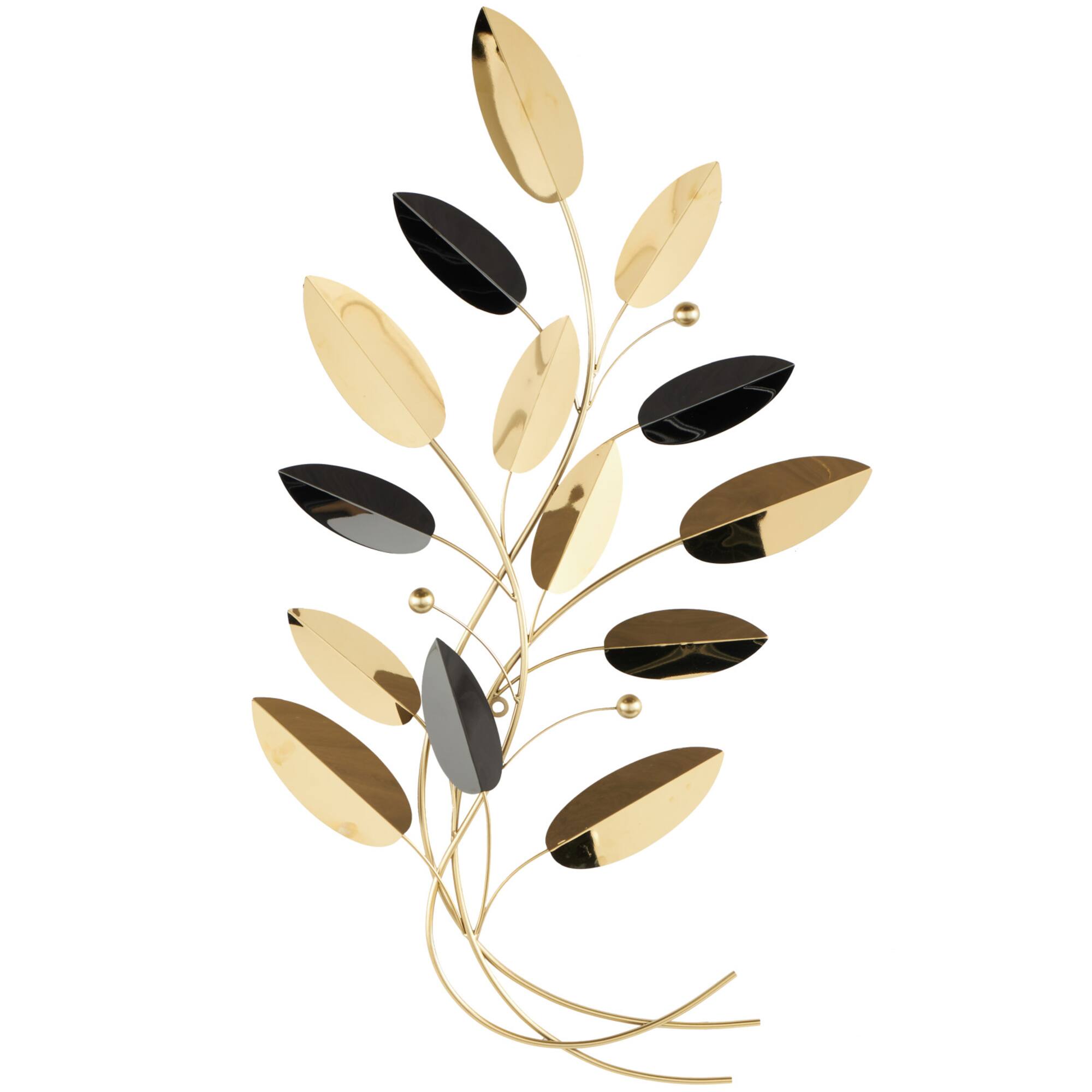 22" x 40" Gold Stainless Steel Metal Leaf Layered Home Wall Décor